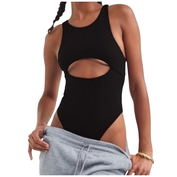For Love And Lemons Other - For Love & Lemons Keyhole Cut Ribbed Thong One-Piece Swimsuit